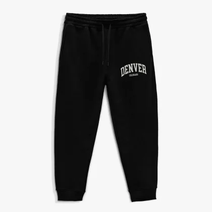Tepláky Jogger , Barva Černá, s Potiskem Denver