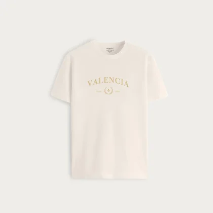 Tričko, Barva Ekru, s Potiskem Valencia Signature