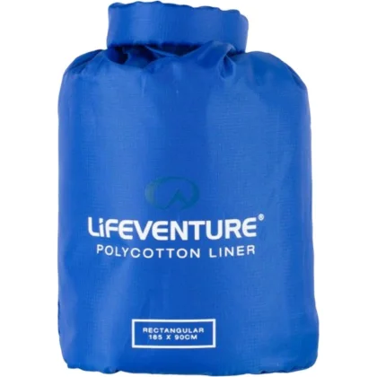 Lifeventure Polybavlna Vložka do spacáku, obdélníková, modrá