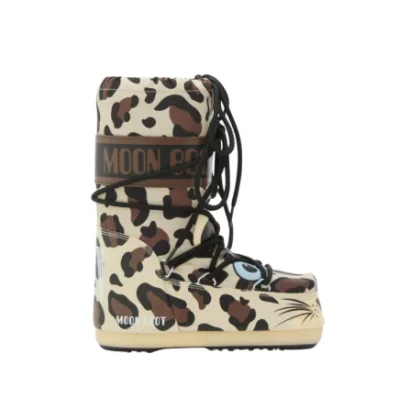 Juniorské vysoké zimní boty MOON BOOT MB ICON ANIMAL JR-V010 LEOPARD