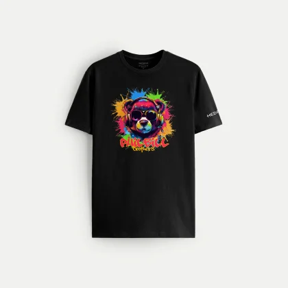 Tričko, Barva Bilá, s Potiskem Rave Bear