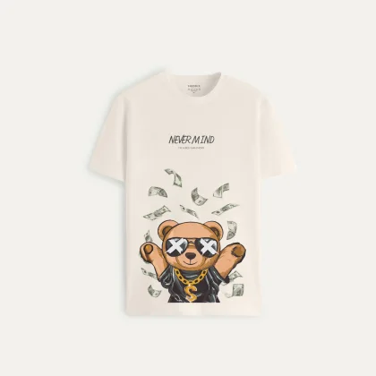 Tričko, Barva Ekru, s Potiskem Moneymaker Teddy