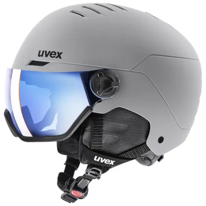 Uvex Wanted Visor, lyžařská helma s visirem, modrá