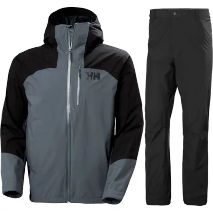 Helly Hansen Loke 2L shellová bunda + shellové kalhoty, pánské, alpine frost/černá