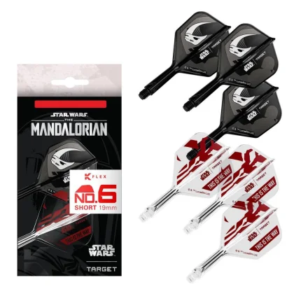 STAR WARS TARGET K-Flex Mandalorian integrované No6 letky a krátké násadky na šipky 6ks