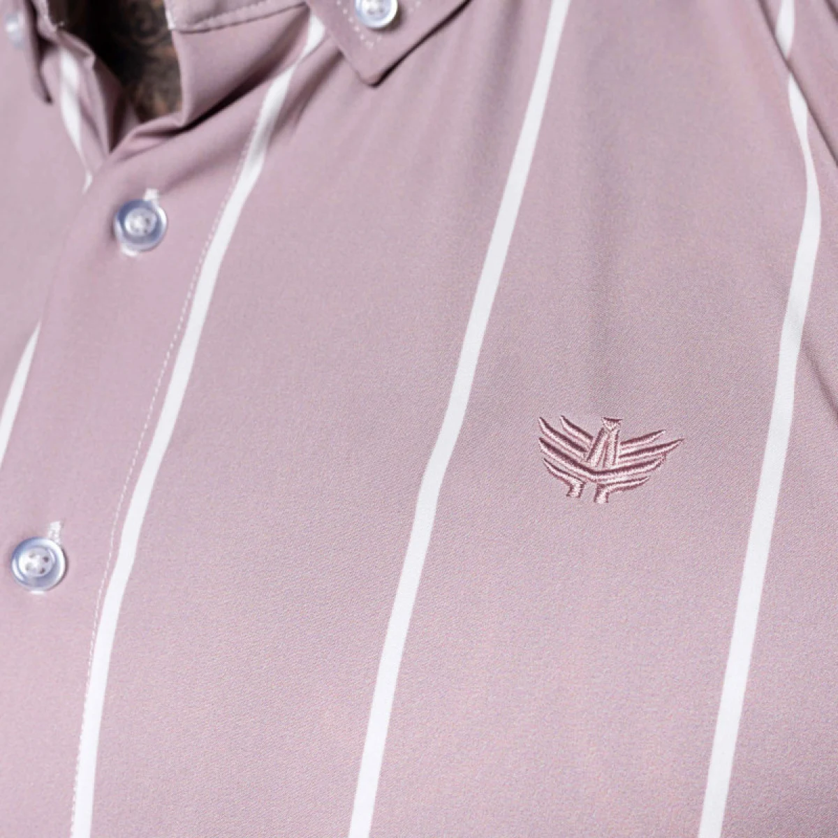 Strečová košile Iron Aesthetics Short Stripe, světle fialová · záber 5
