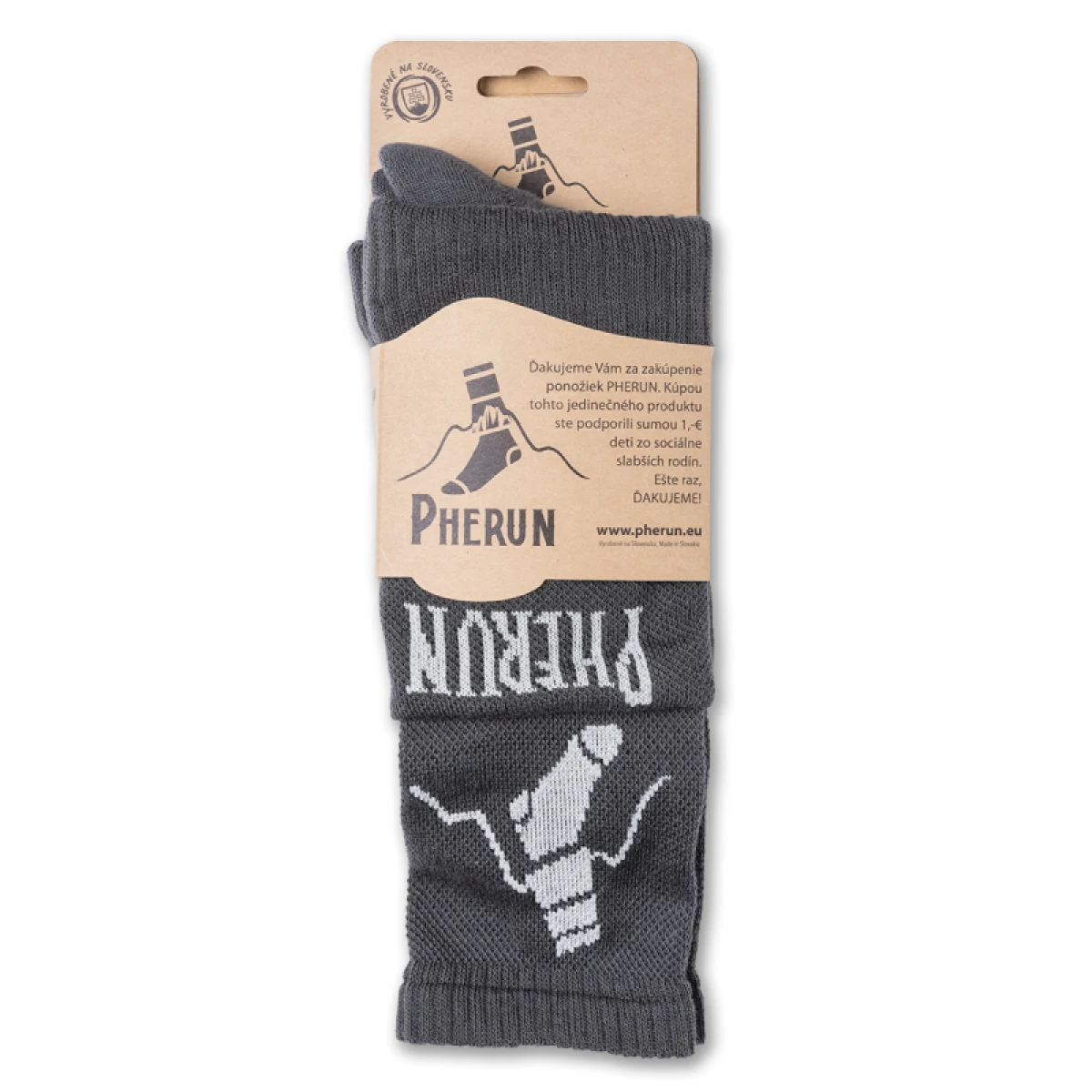 Turistické ponožky PHERUN Decent Black · záber 2