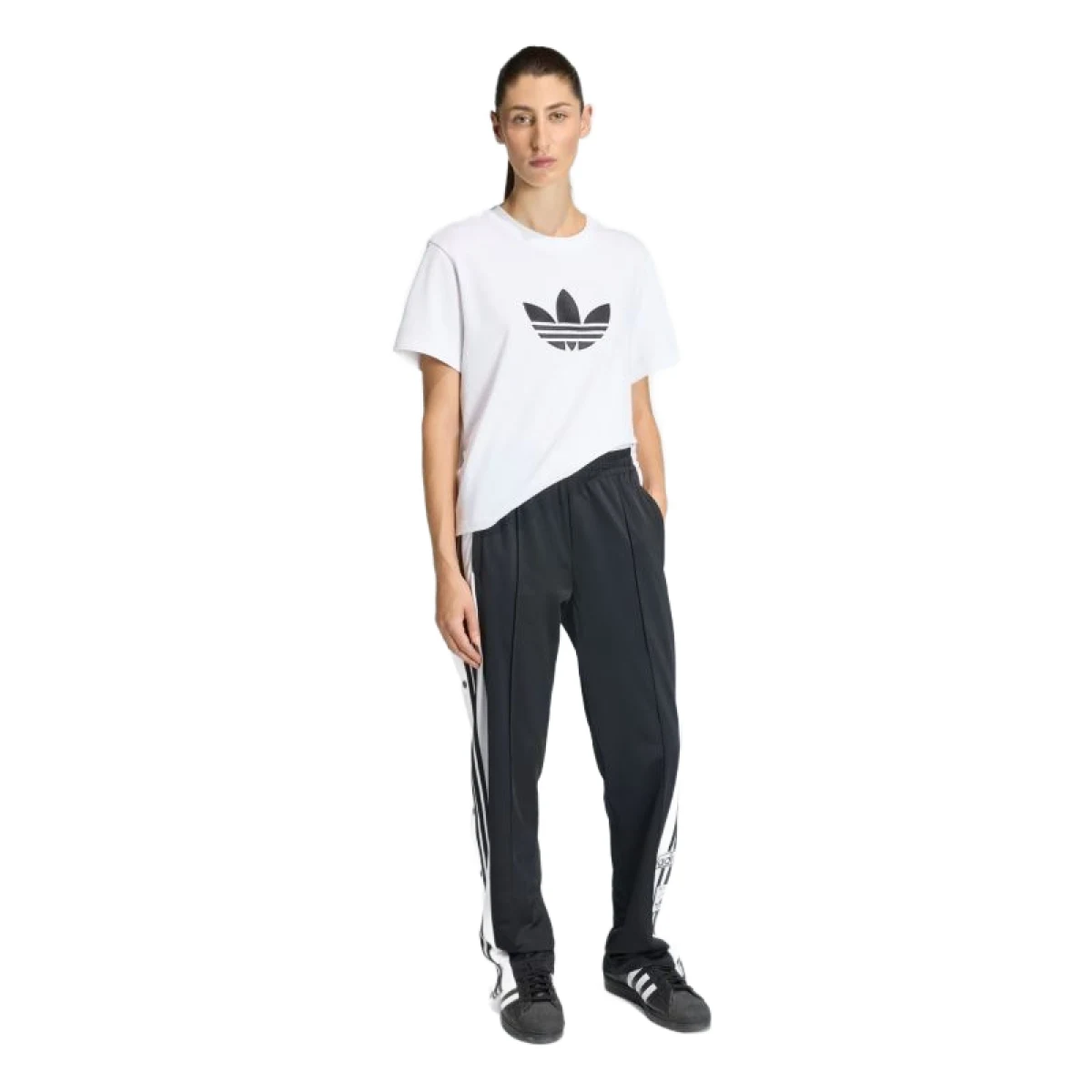 Dámské tričko s krátkým rukávem ADIDAS ORIGINALS TREFOIL BOXY T BLACK WHITE · záber 9