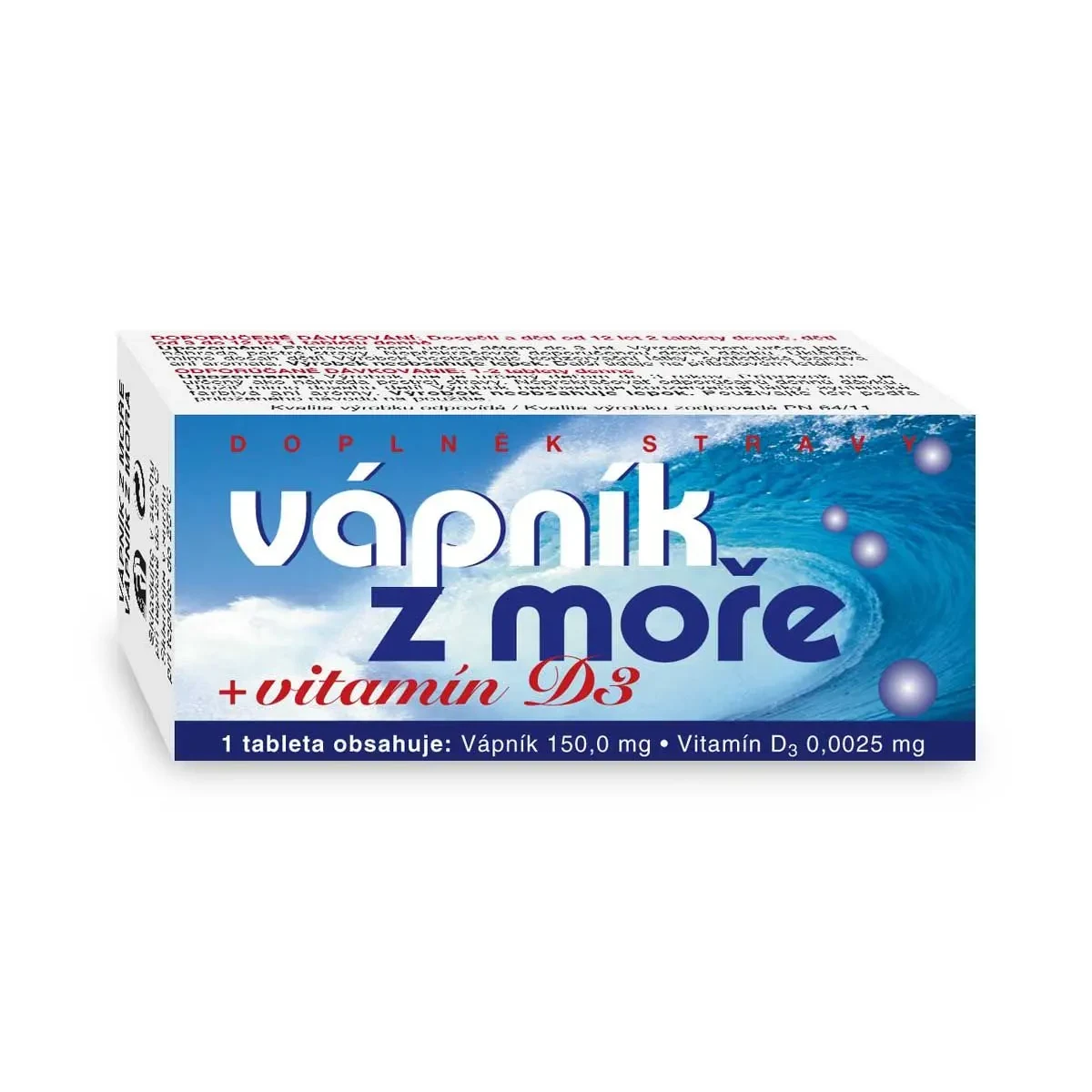 Naturvita Vápník z moře Vitamín D3 60 tablet · záber 1