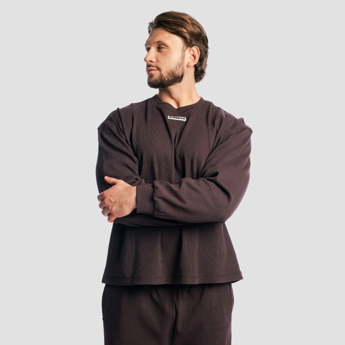 GymBeam Aura Jumper Tee Brown - Velikost: XL | Barva: hnedá | Hmotnost: 0,67 kg | Balení: 26 · záber 3