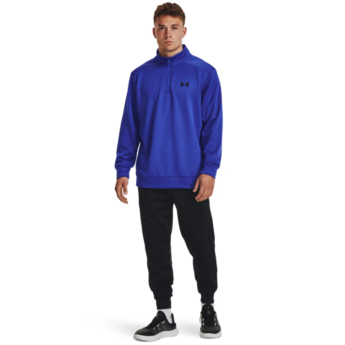 Pánská zateplená tréninková mikina s 1 2 zipem UNDER ARMOUR UA Armour Fleece 1 4 Zip-BLU · záber 4