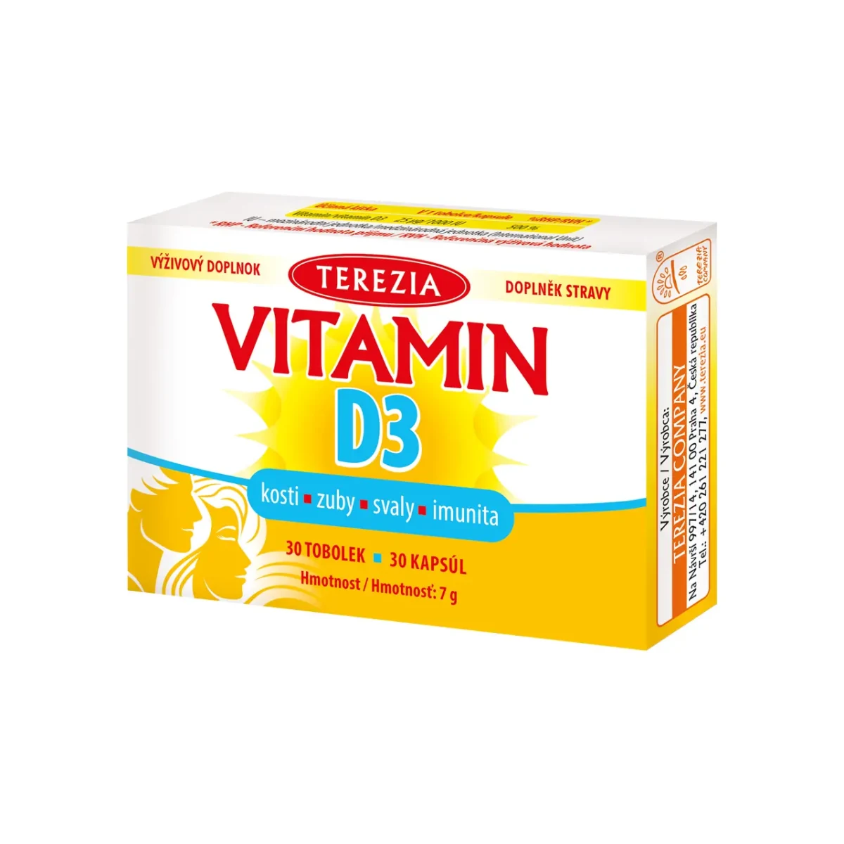 Terezia Vitamin D3 1000 IU 30 tobolek · záber 1