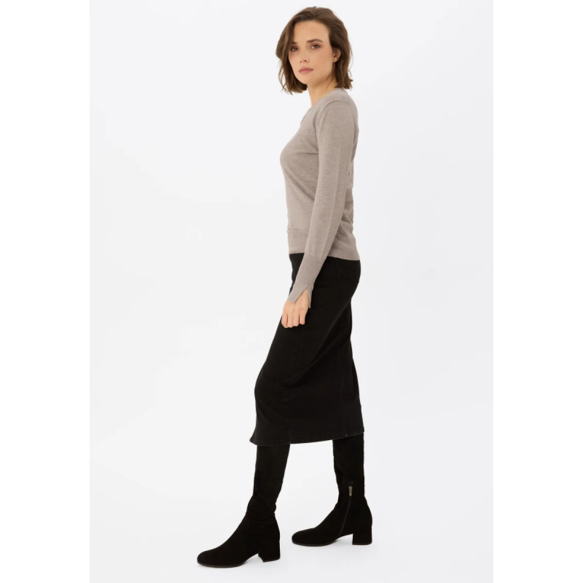 Dámský svetr VOLCANO S-NELI-102M-BEIGE MEL · záber 3