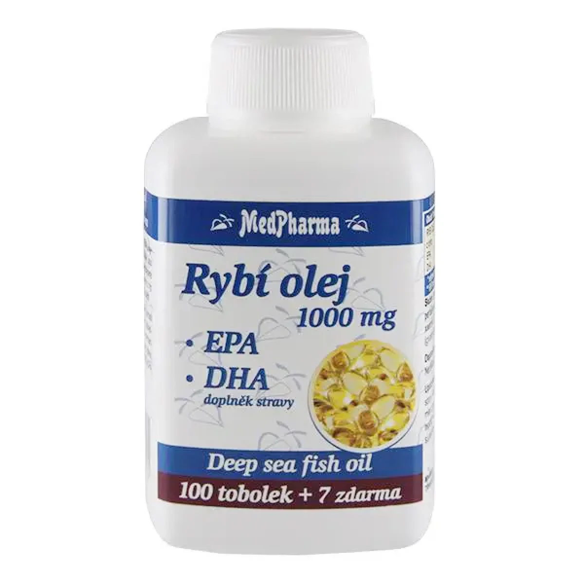 MedPharma Rybí olej 1000 mg + EPA + DHA 107 kapslí · záber 1