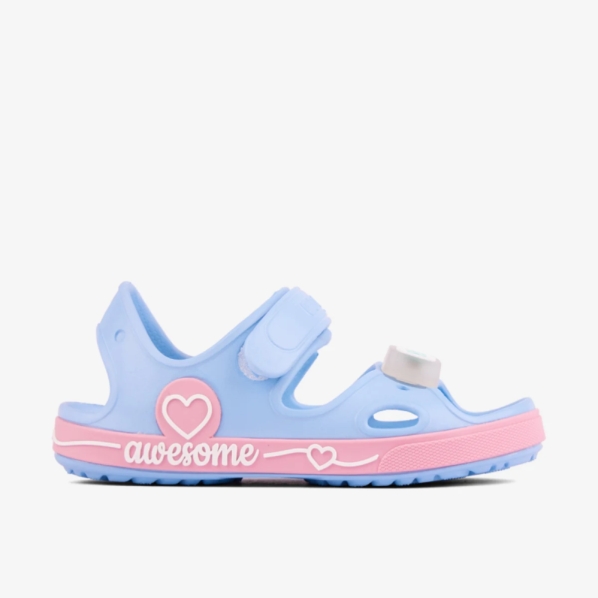 Dívčí sandály COQUI Yogi + Amulet K light elemental blue fondant pink · záber 2