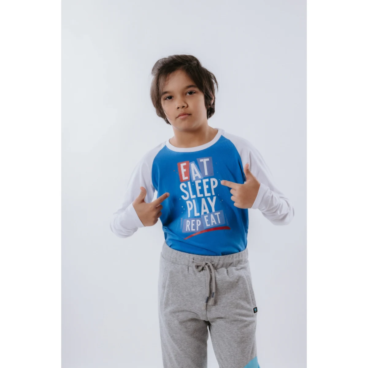 Chlapecké tričko s dlouhým rukávem AUTHORITY KIDS T-EAT-blue · záber 2