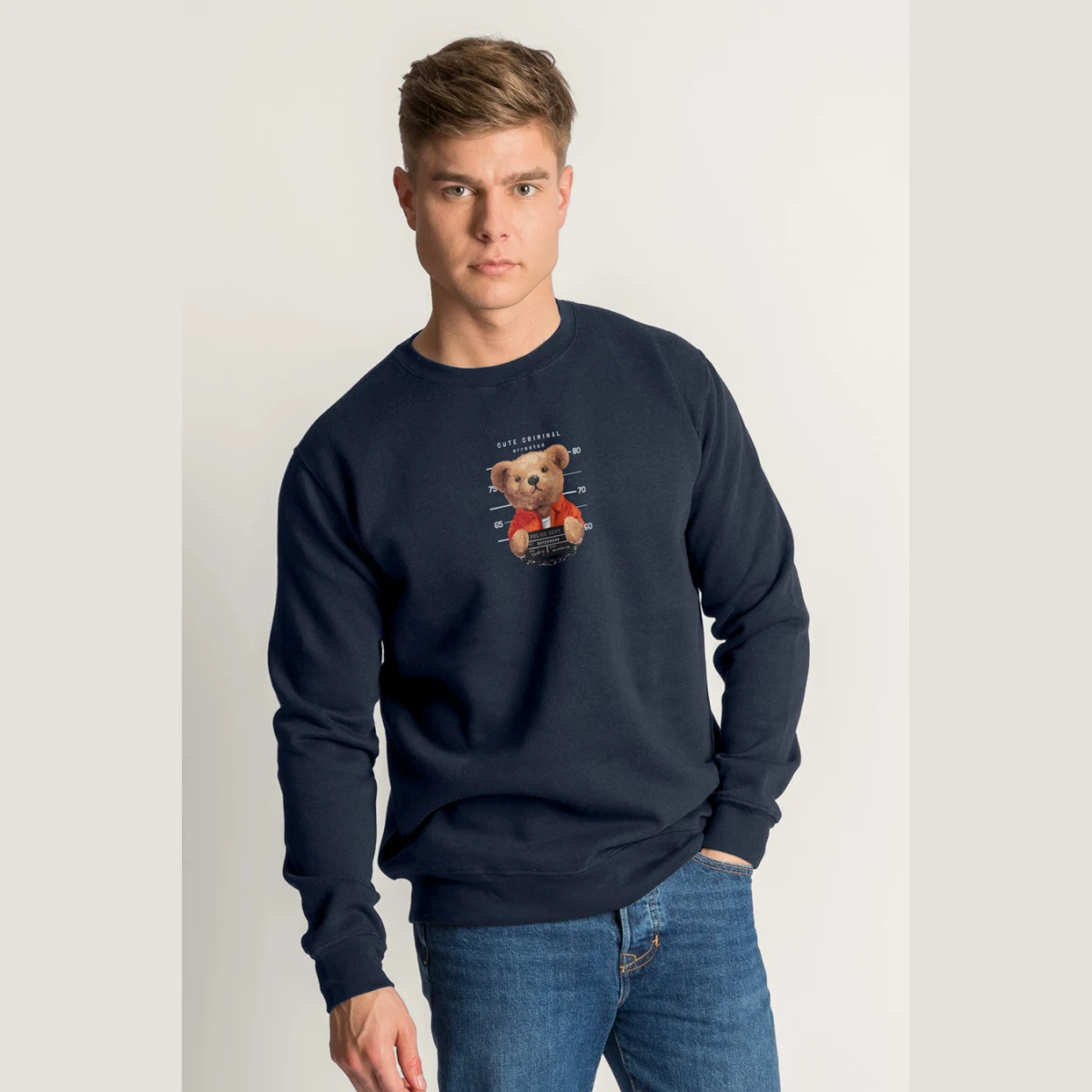 Mikina, Barva Černá, s Potiskem Criminal Teddy · záber 6
