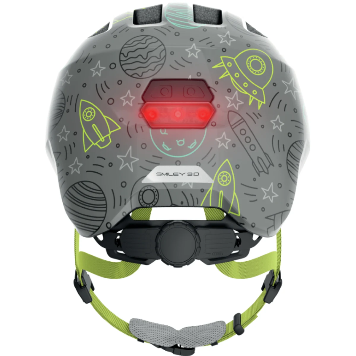 Juniorská cyklistická helma ABUS Smiley 3.0 LED grey space S · záber 4