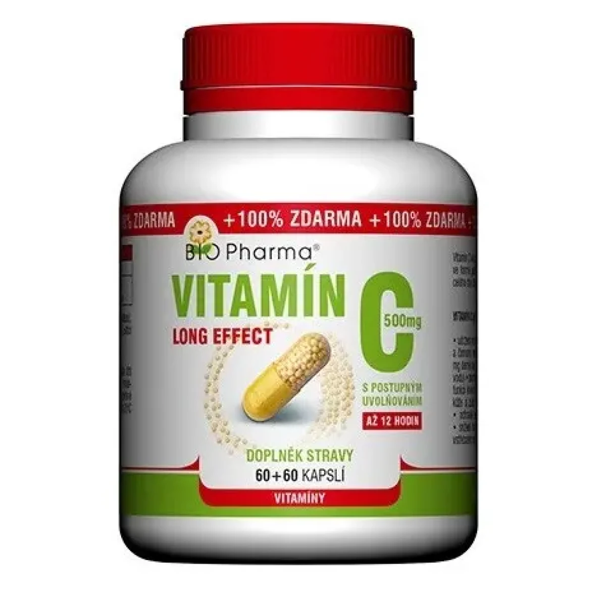 BIO-Pharma Vitamín C 500 mg long effect 120 kapslí · záber 1