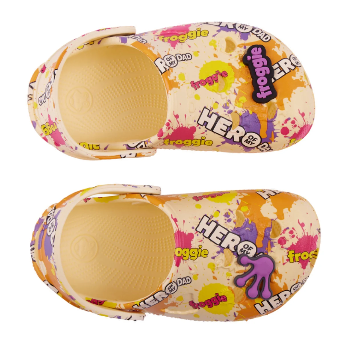 Dětské kroksy (rekreační obuv) COQUI Little Frog + Amulet pastel yellow hero splash · záber 3
