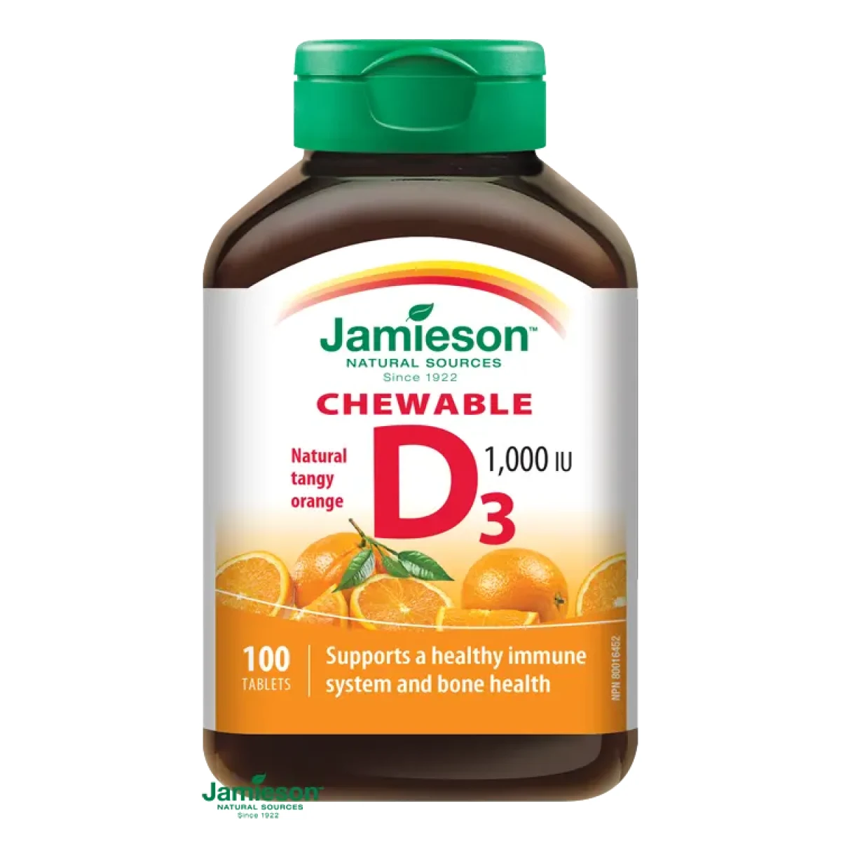 Jamieson Vitamín D3 1000IU cucací Pomeranč 100 tablet · záber 1