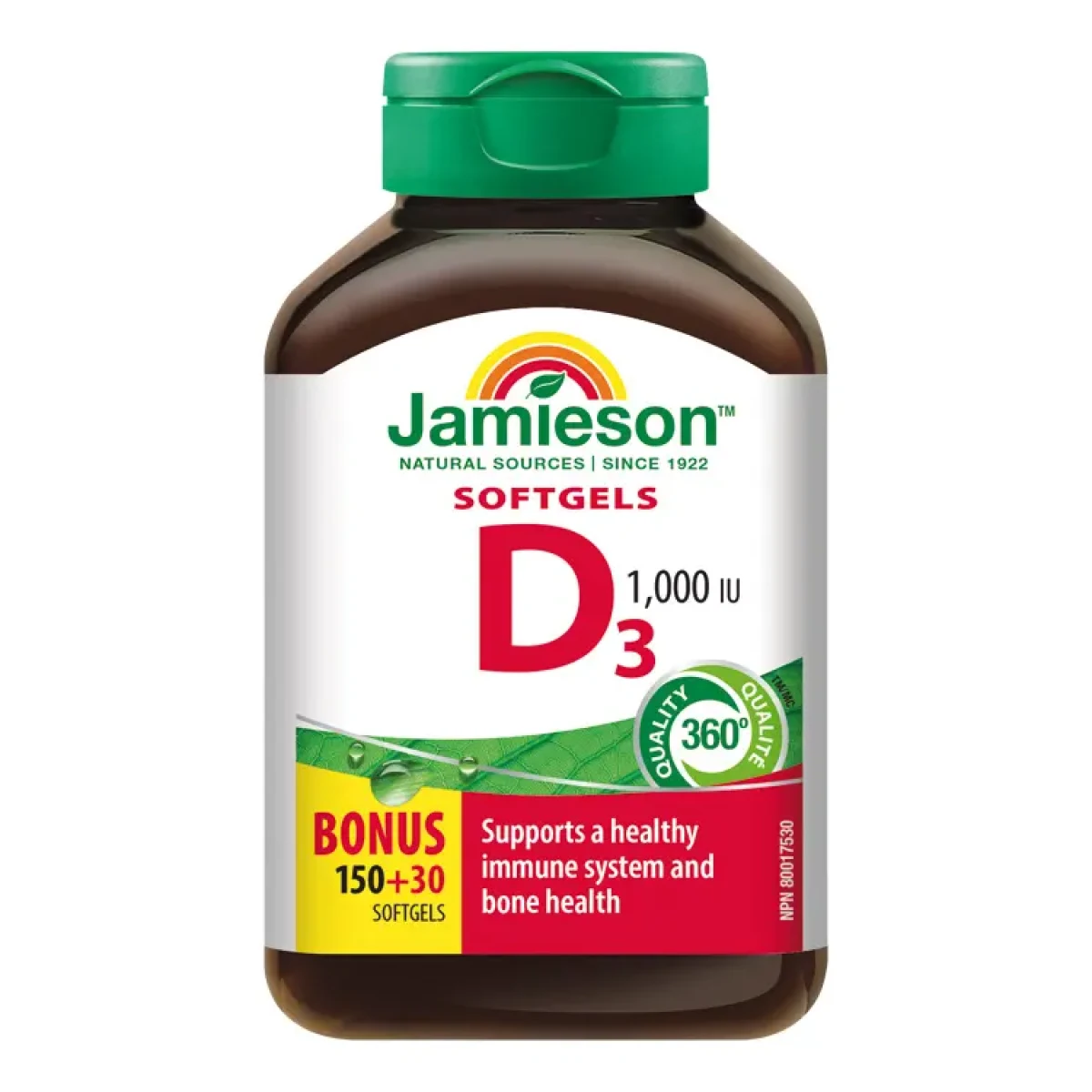Jamieson Vitamín D3 1000 IU 180 kapslí · záber 1