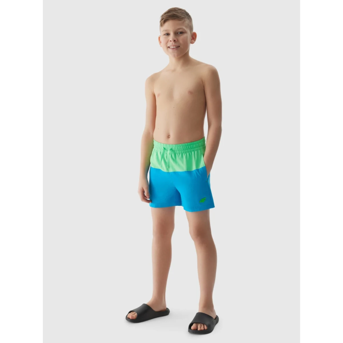 Chlapecké plavky 4F JUNIOR BOARD SHORTS-4FJWSS24UBDSM069-33S-BLUE · záber 5