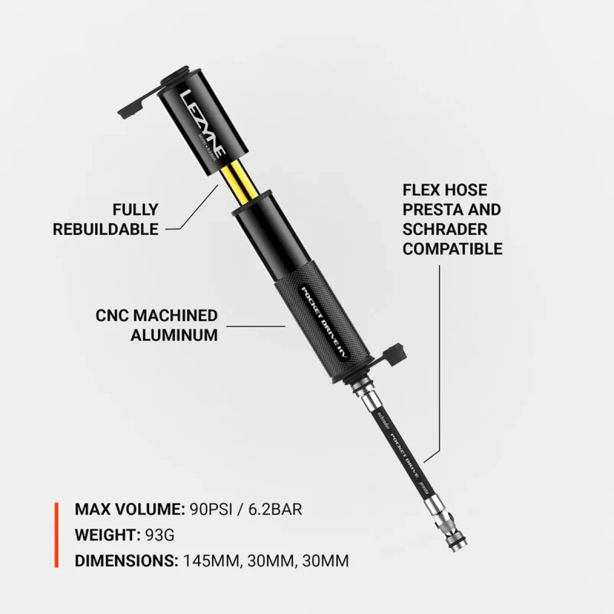Pumpa na kolo LEZYNE POCKET DRIVE HV · záber 4
