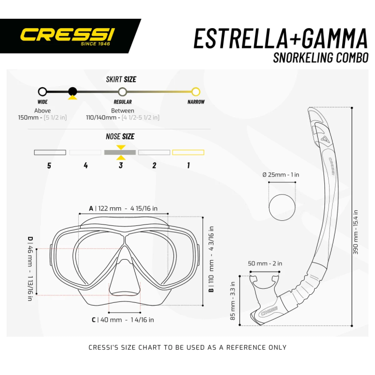 Potápěčský snorklovací set CRESSI ESTRELLA + GAMMA COMBO CLEAR AQUAMARINE · záber 4
