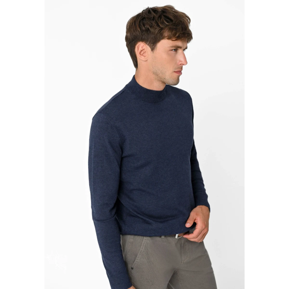 Pánský svetr VOLCANO S-BAZ-604M-DENIM MEL · záber 3