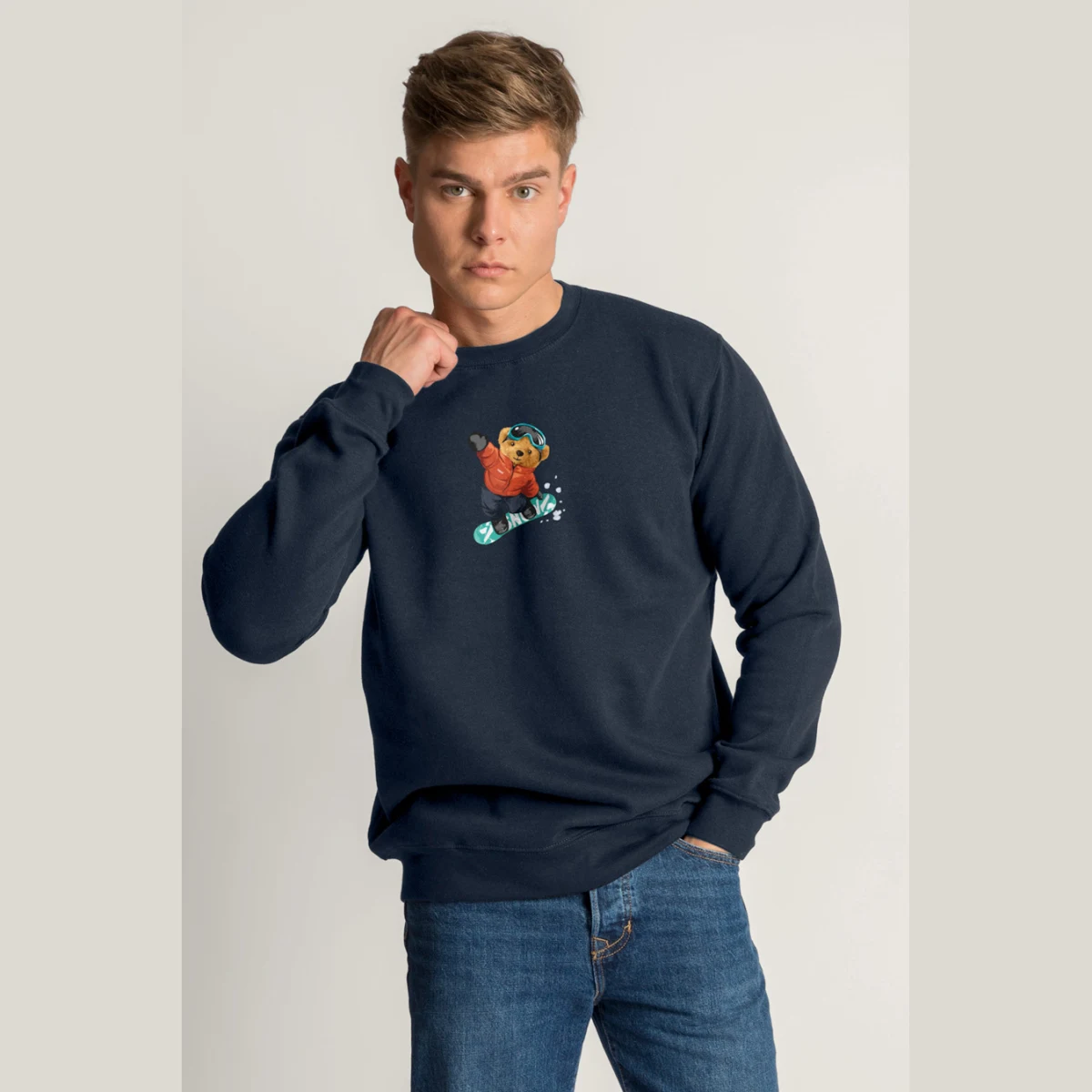 Mikina, Barva Černá, s Potiskem Snow Ride Teddy · záber 11