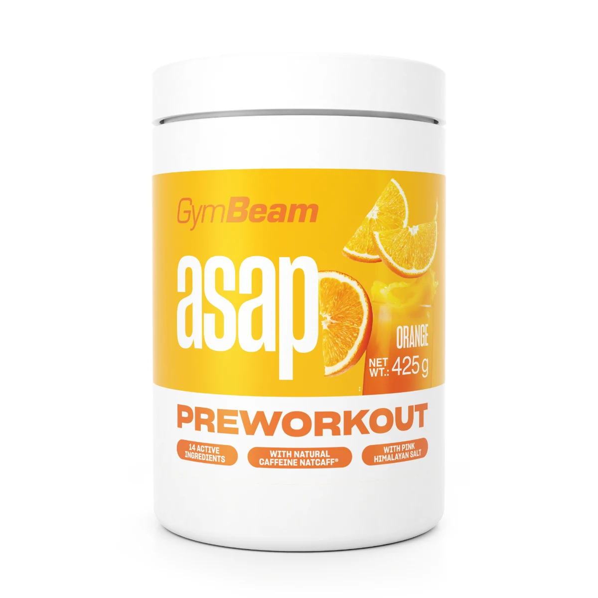 Gymbeam ASAP Pre-Workout - Příchuť: Pomeranč | Hmotnost: 0,425 kg | Balení: 24 · záber 1