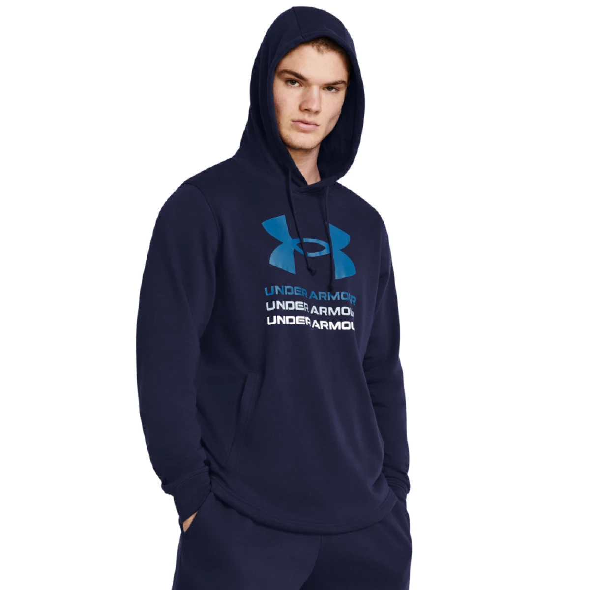 Pánská mikina s kapucí UNDER ARMOUR UA Rival Terry Graphic Hood-BLU · záber 3