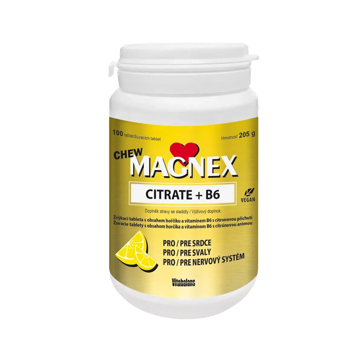 Magnex Citrate 375mg+B6 100 chew tablet · záber 1