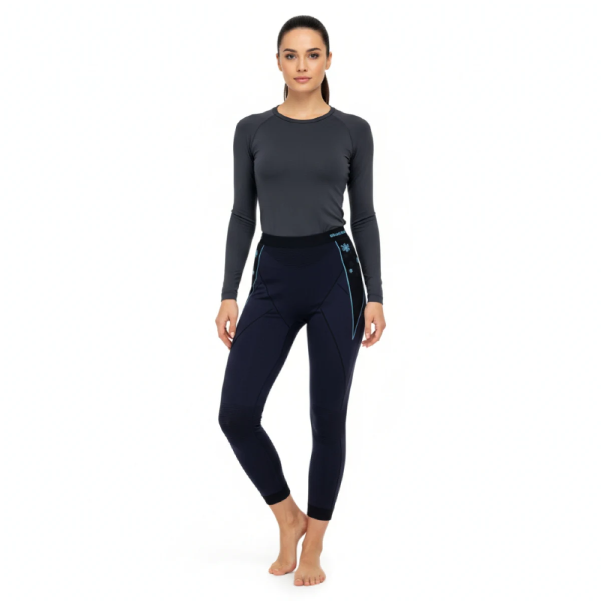 Dámské termo kalhoty BLIZZARD Viva long pants, anthracite light blue · záber 2