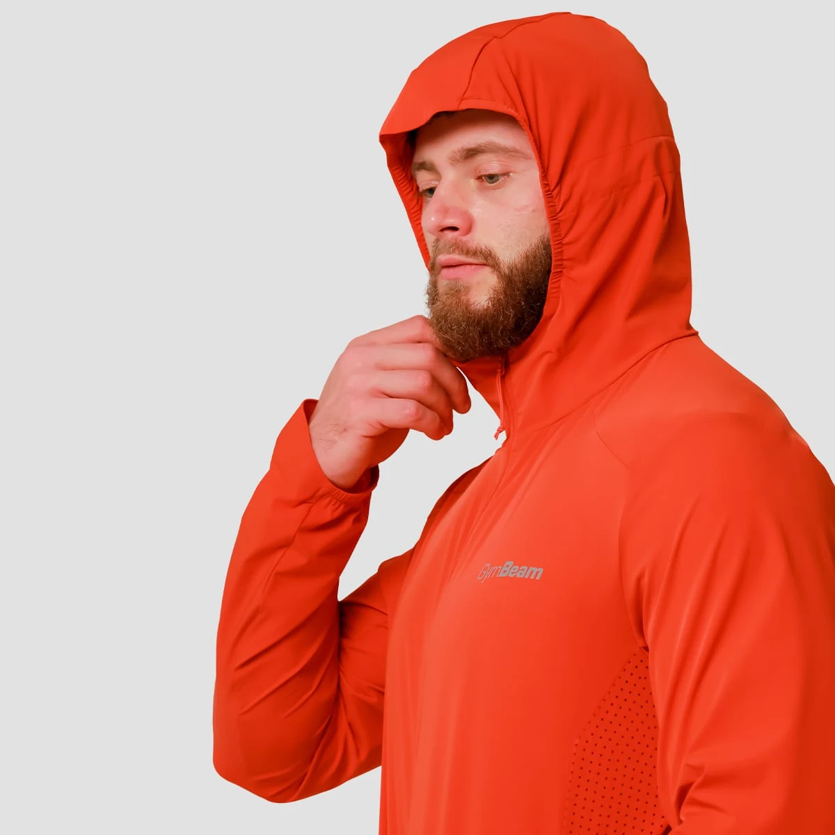 GymBeam Běžecká bunda Pulse Orange - Velikost: L | Barva: oranžová | Hmotnost: 0,24 kg | Balení: 50 · záber 4