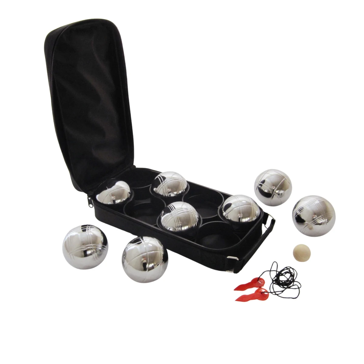Pétanque sada MASTER 8 chromovaných koulí obal nylon · záber 3