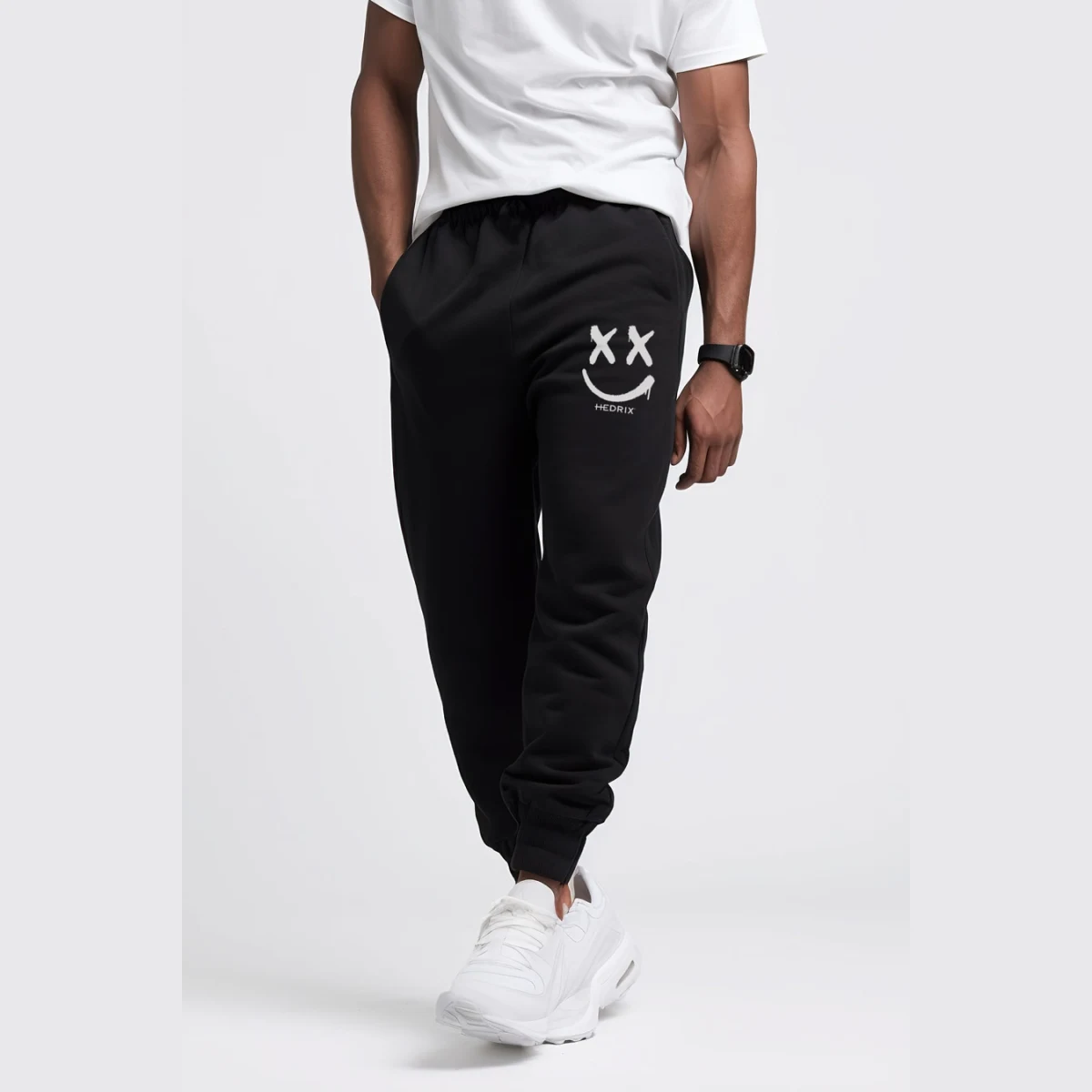 Tepláky Jogger , Barva Modrá, s Potiskem Graffiti Smiley · záber 2