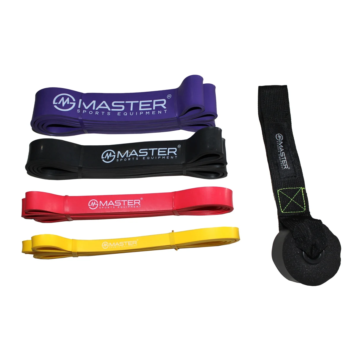 Sada 4 posilovacích gum MASTER Latex Power Band 2-55 kg · záber 1