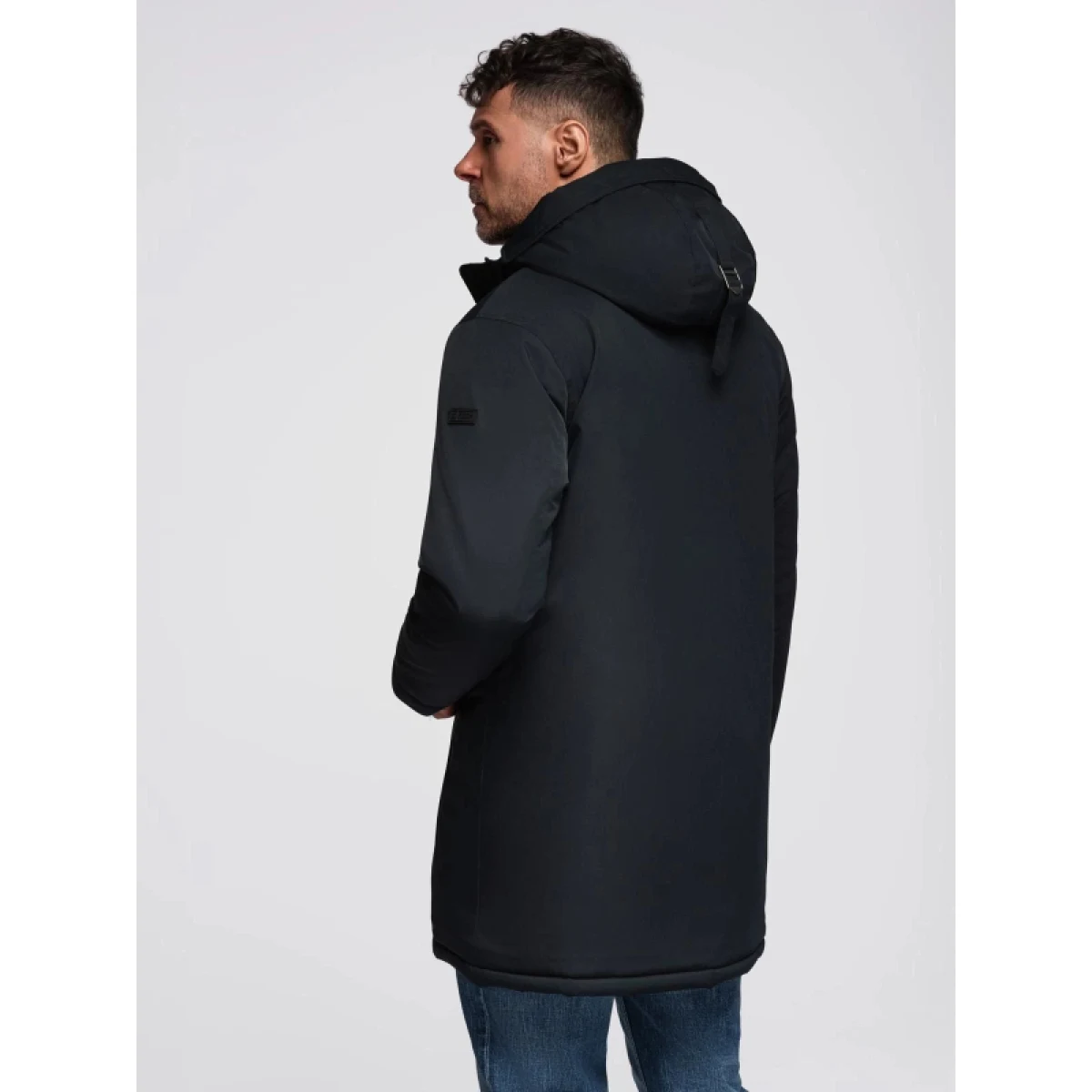 Pánská bunda s kapucí OMBRE Jacket OM-JAPJ-0313 V-6 black · záber 4