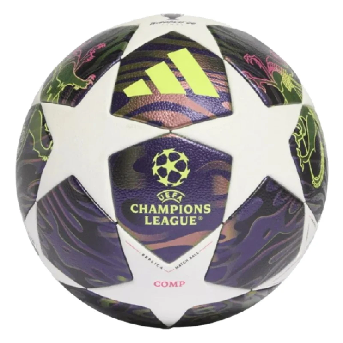 Fotbalový míč ADIDAS UCL COM F DPURPL WHITE SYELLO · záber 1