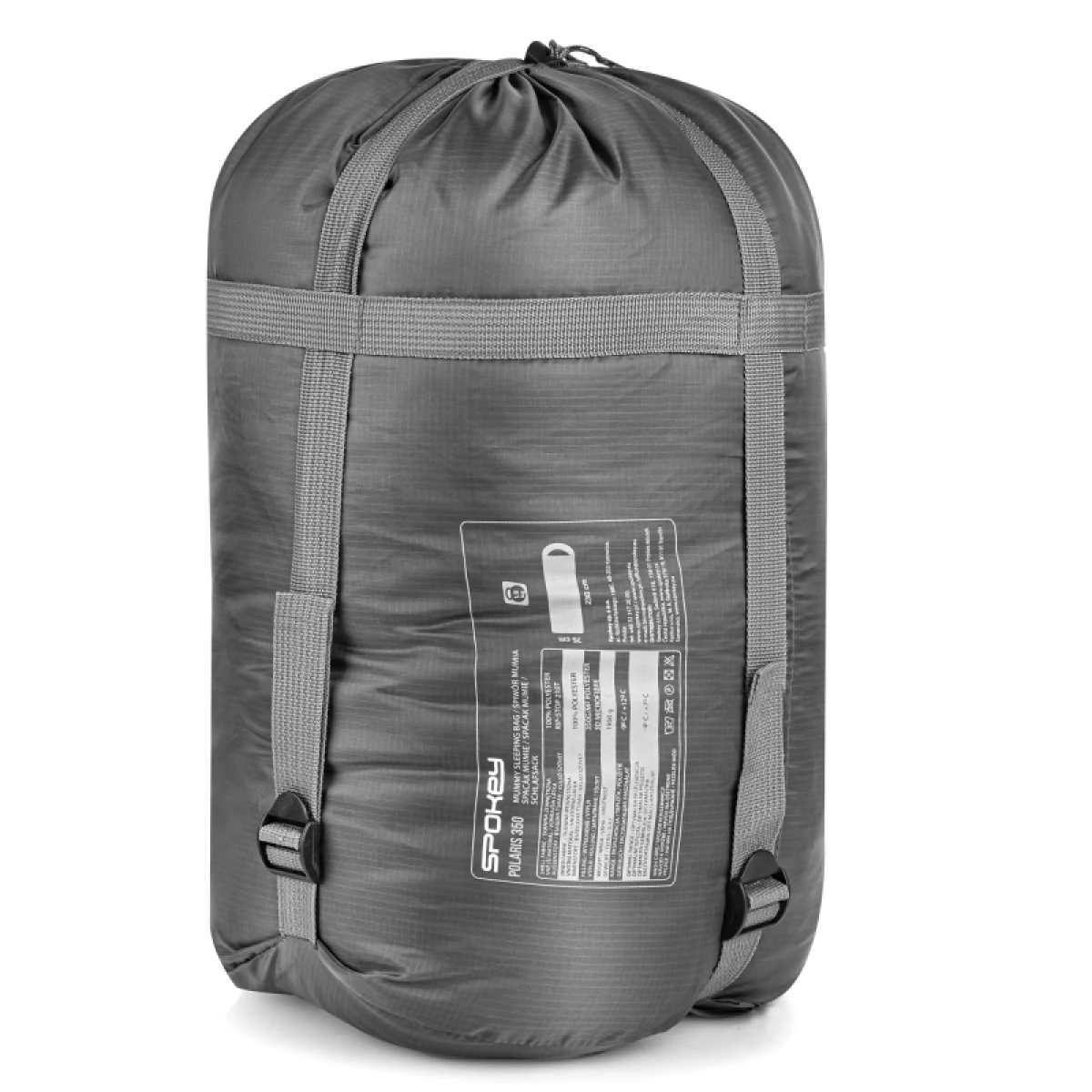 Turistický mumifikovaný spací pytel SPOKEY POLARIS 350 Sleeping bag, -9°C, black-grey · záber 3