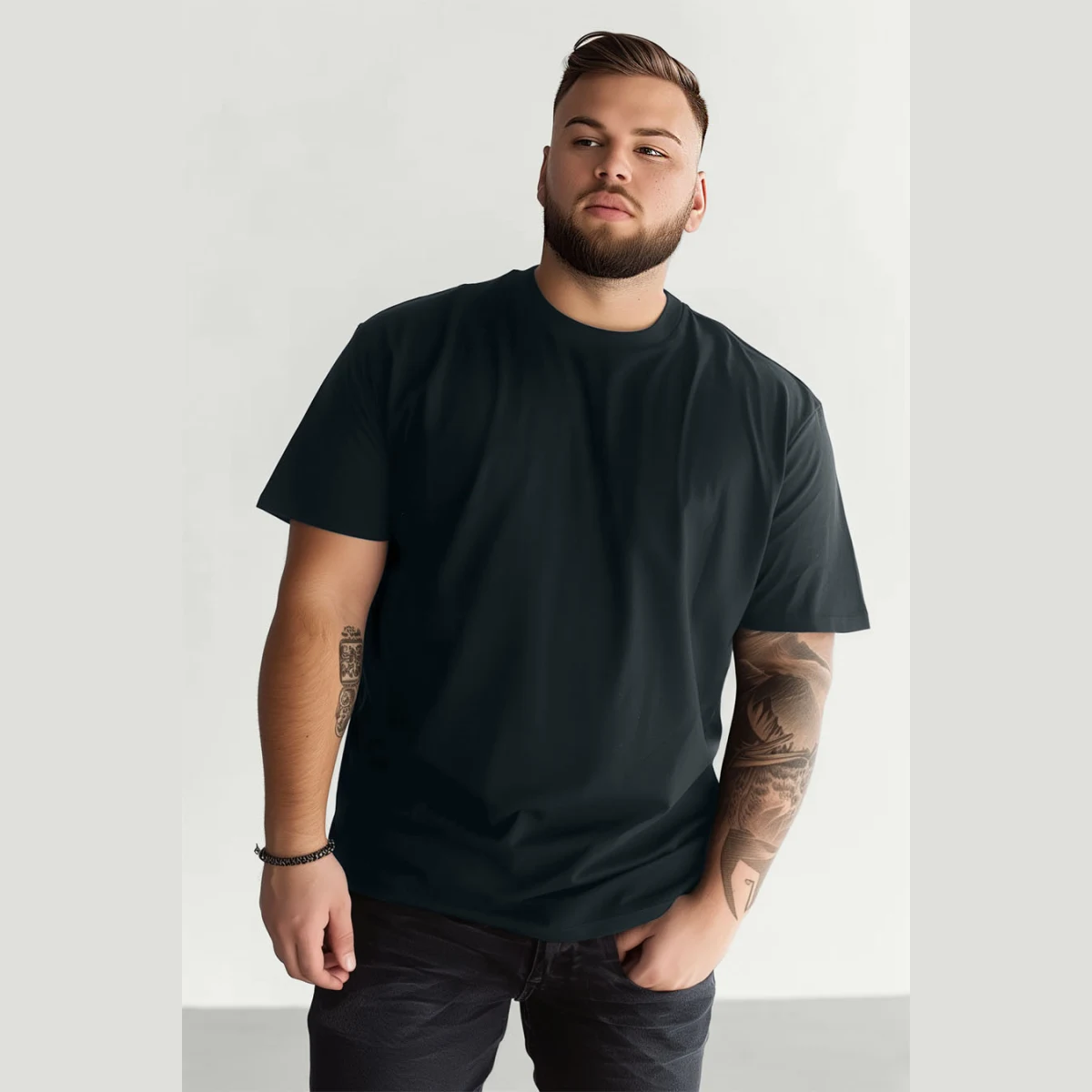Tričko, Barva Železitě Šedá, s Potiskem Basic T Shirt · záber 5