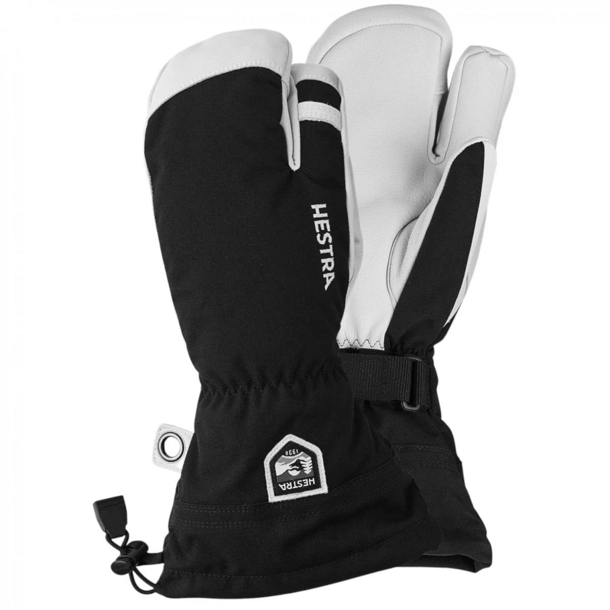 Lyžařské rukavice Hestra Army Leather Heli 3 finger, černé · záber 1