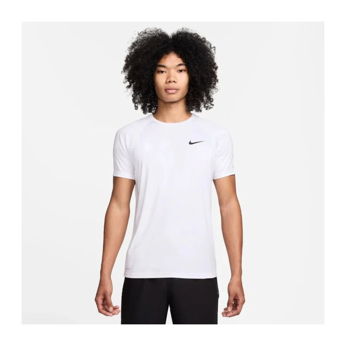 Pánské tréninkové tričko s krátkým rukávem NIKE SWIM ESSENTIAL WHITE-WHITE · záber 2