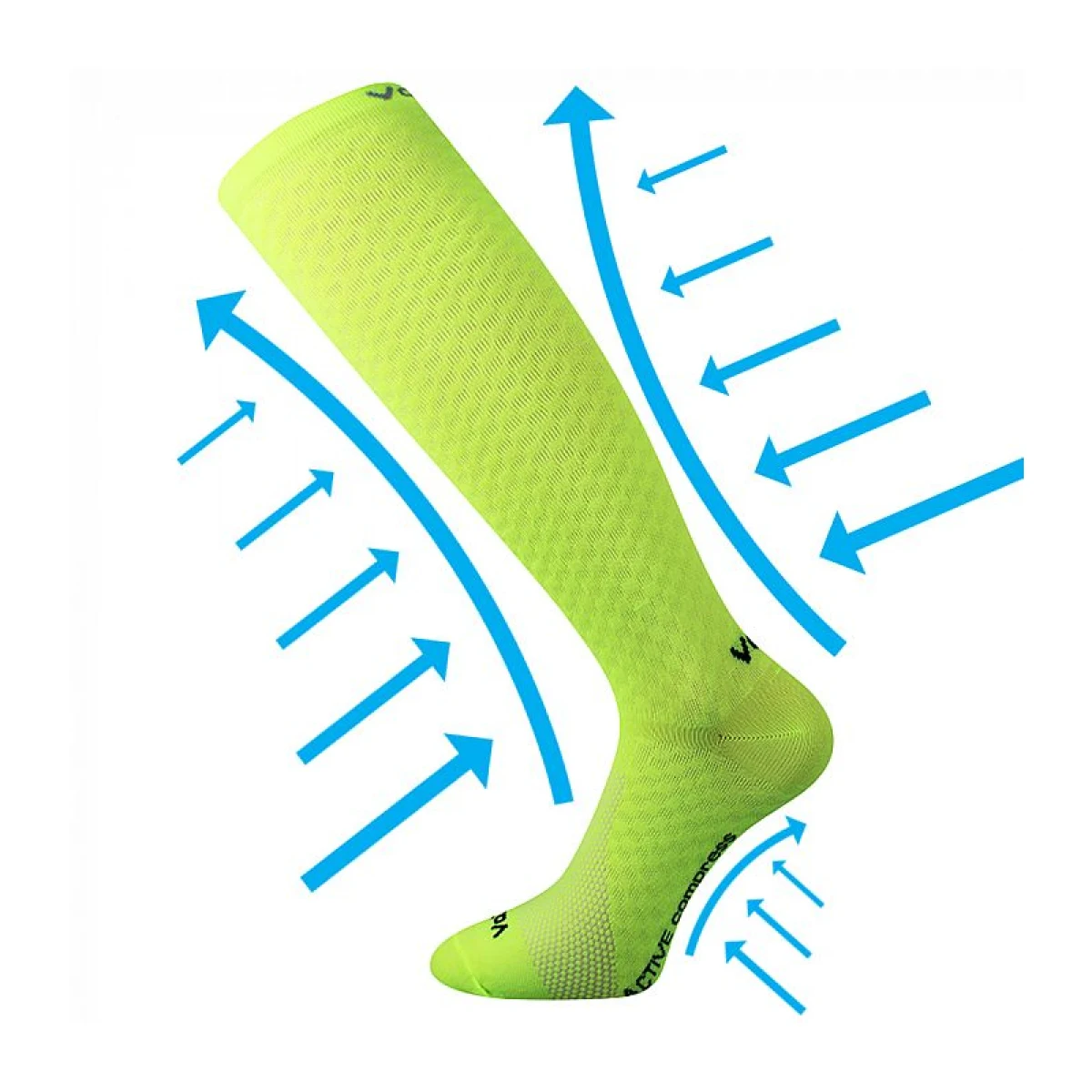 Běžecké kompresní podkolenky VOXX Lithe-neon yellow · záber 5