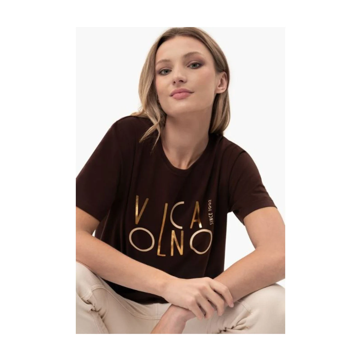 Dámské tričko s krátkým rukávem VOLCANO MADAME-500-BROWN · záber 2