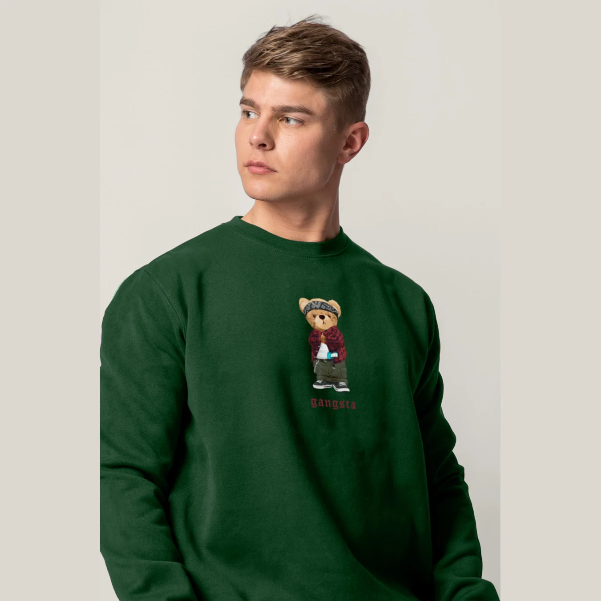 Mikina, Barva Černá, s Potiskem Gangsta Teddy · záber 2