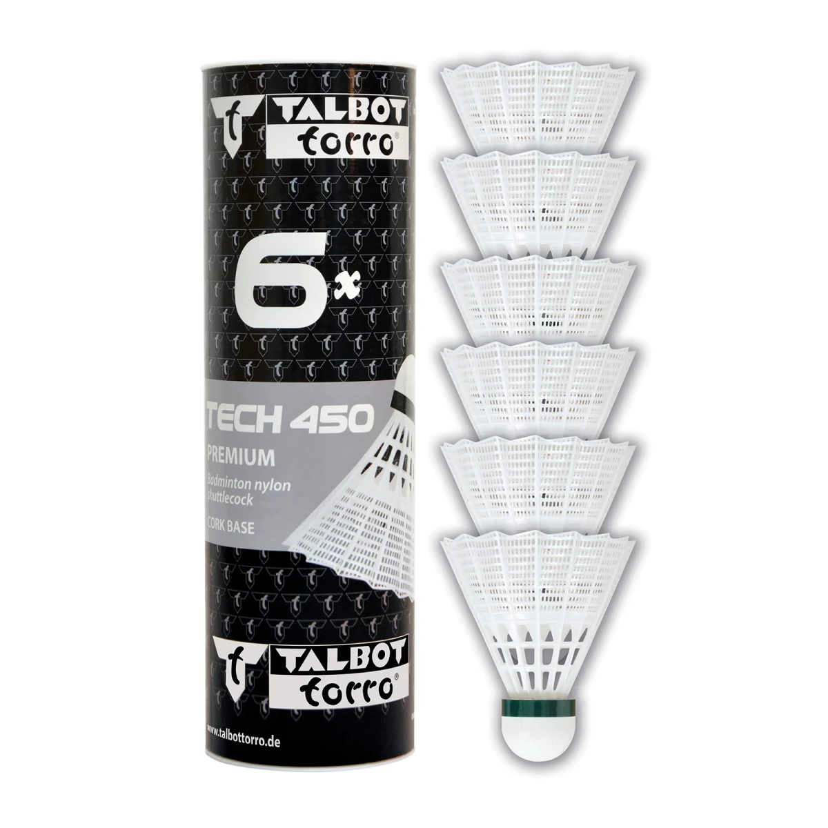 Badmintonové míčky TALBOT TORRO Tech 450 Slow 6ks - bílé · záber 1