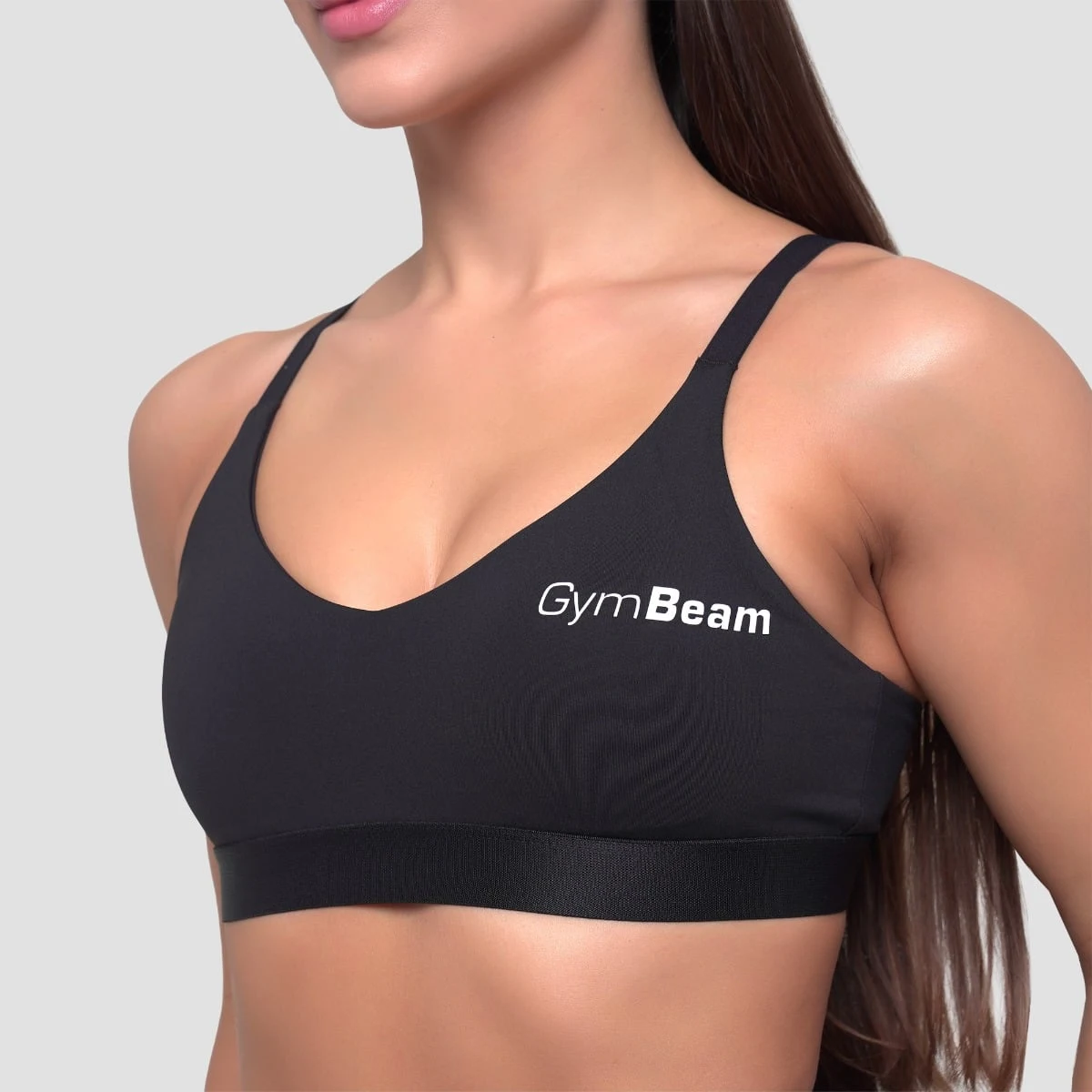 GymBeam Essence String Sports Bra Black - Velikost: XS | Barva: čierna | Hmotnost: 0,061 kg | Balení: 100 · záber 2